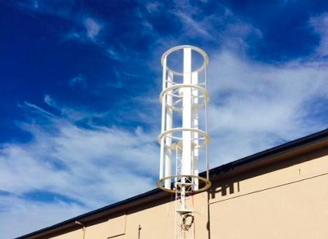 Sylentra MAG-LEV turbine installed against blue sky