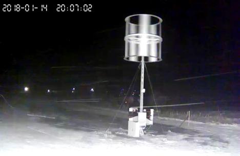 Sylentra MAG-LEV turbine operating at night, 2018